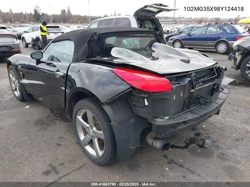 2008 Pontiac Solstice Gxp VIN: 1G2MG35X98Y124418 Lot: 41663790