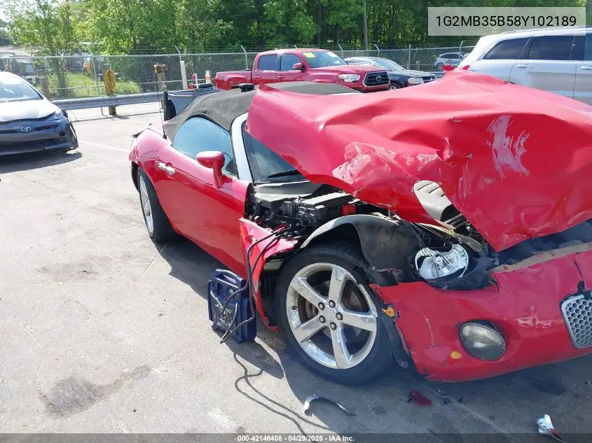 2008 Pontiac Solstice VIN: 1G2MB35B58Y102189 Lot: 42146408