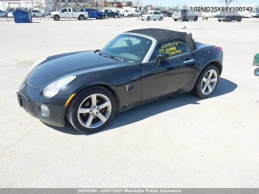 2009 Pontiac Solstice Gxp VIN: 1G2MG35X89Y100743 Lot: 20208368