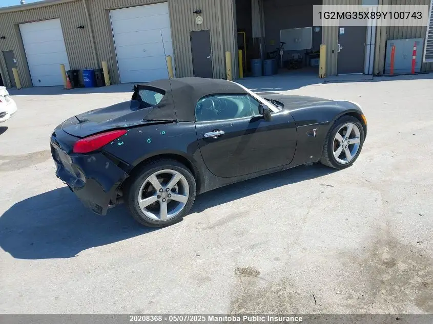 2009 Pontiac Solstice Gxp VIN: 1G2MG35X89Y100743 Lot: 20208368