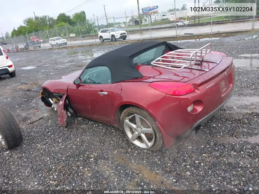 2009 Pontiac Solstice Gxp VIN: 1G2MG35XX9Y102204 Lot: 42255138