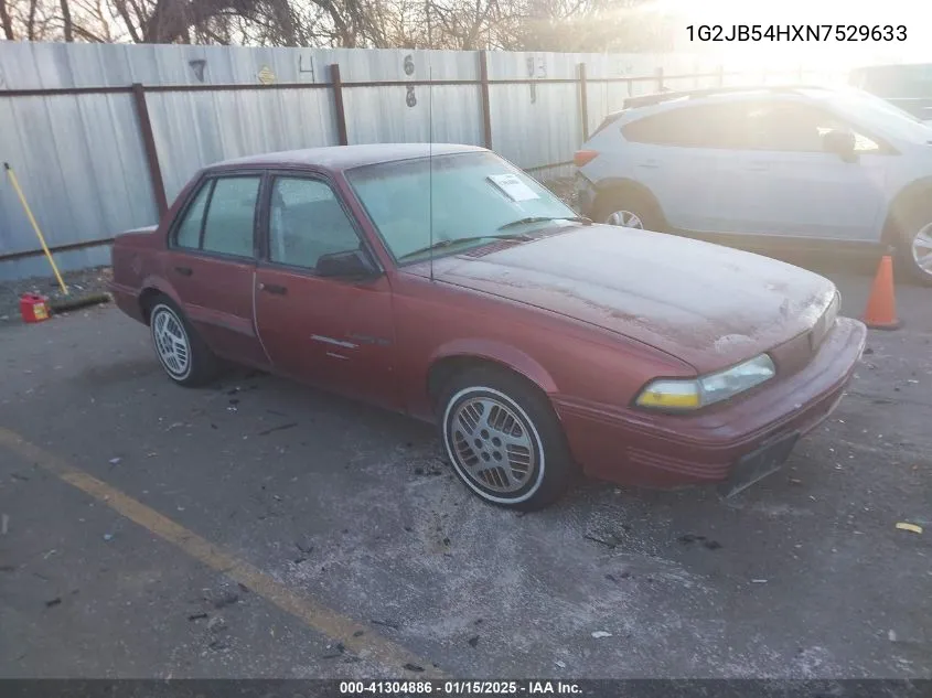 1992 Pontiac Sunbird Se VIN: 1G2JB54HXN7529633 Lot: 41304886