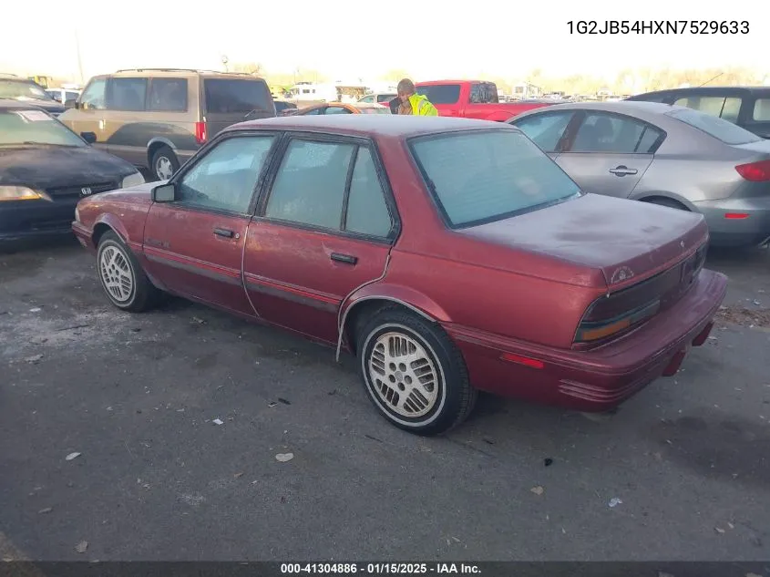 1992 Pontiac Sunbird Se VIN: 1G2JB54HXN7529633 Lot: 41304886