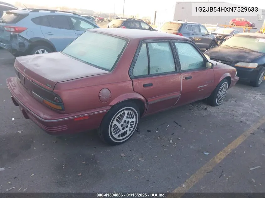 1992 Pontiac Sunbird Se VIN: 1G2JB54HXN7529633 Lot: 41304886