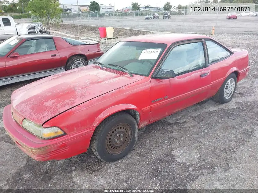 1994 Pontiac Sunbird Le VIN: 1G2JB14H6R7540871 Lot: 42214310