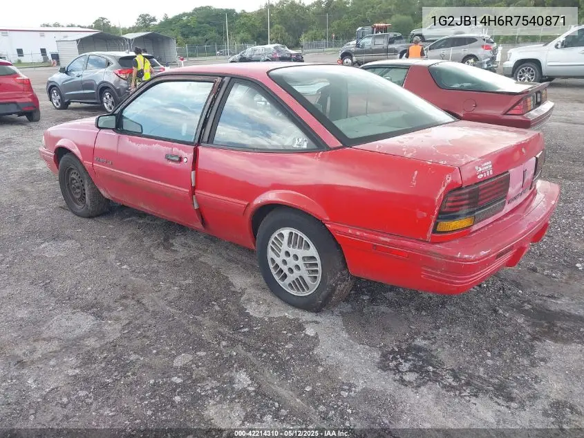 1994 Pontiac Sunbird Le VIN: 1G2JB14H6R7540871 Lot: 42214310