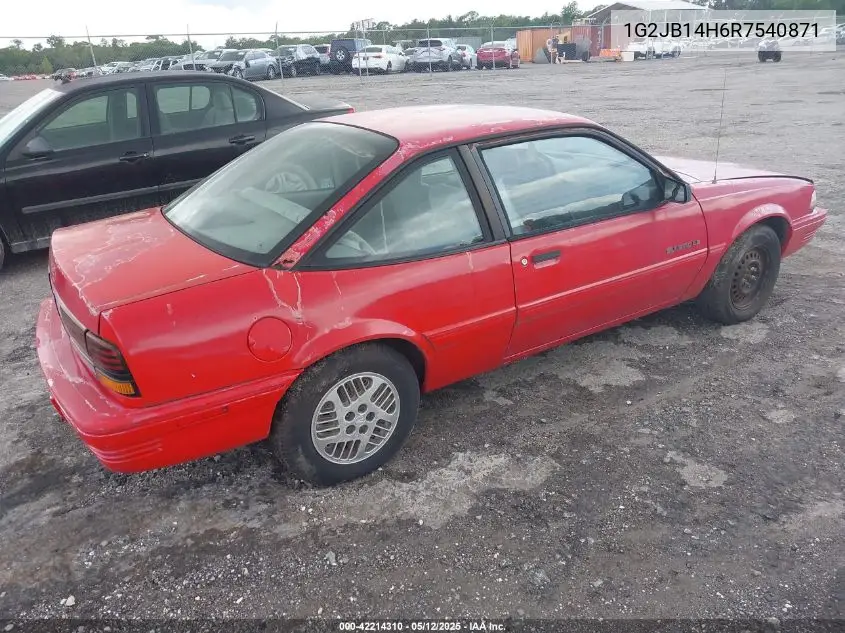 1994 Pontiac Sunbird Le VIN: 1G2JB14H6R7540871 Lot: 42214310
