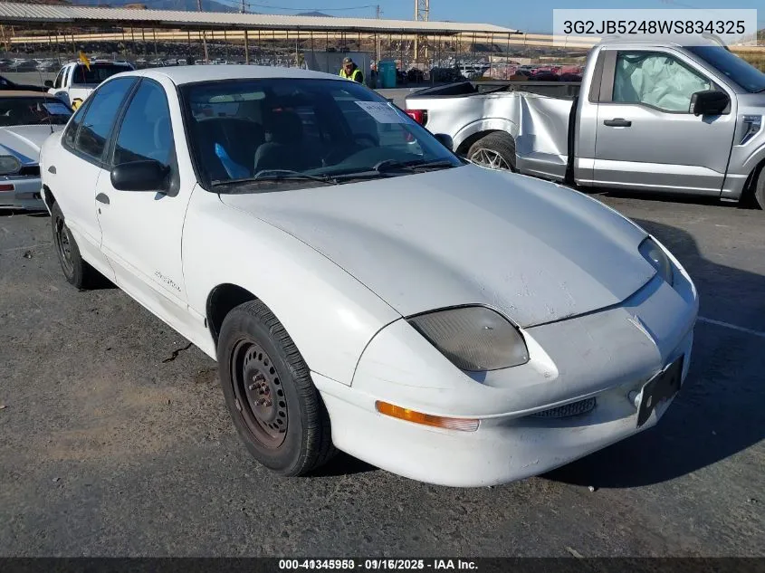 1998 Pontiac Sunfire Se VIN: 3G2JB5248WS834325 Lot: 41345953
