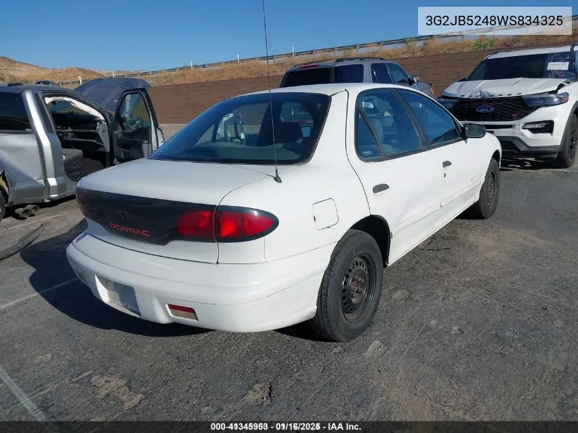 1998 Pontiac Sunfire Se VIN: 3G2JB5248WS834325 Lot: 41345953