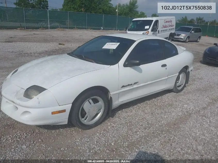 1999 Pontiac Sunfire Gt VIN: 1G2JD12T5X7550838 Lot: 42148009