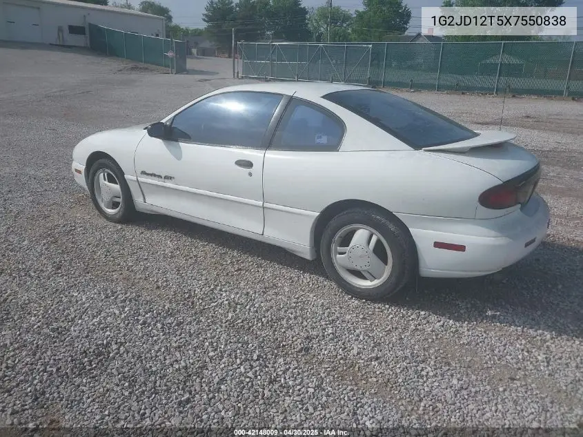 1999 Pontiac Sunfire Gt VIN: 1G2JD12T5X7550838 Lot: 42148009
