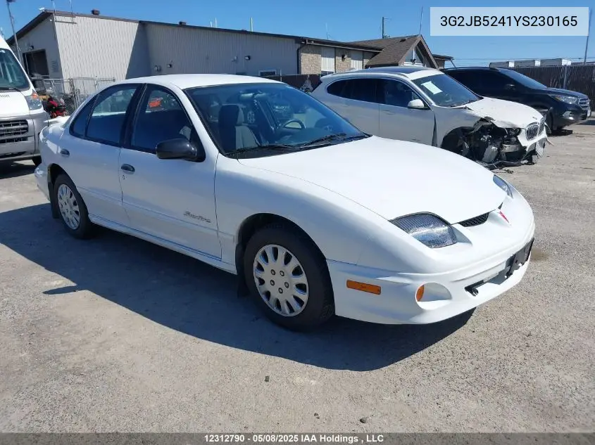 2000 Pontiac Sunfire Se VIN: 3G2JB5241YS230165 Lot: 12312790