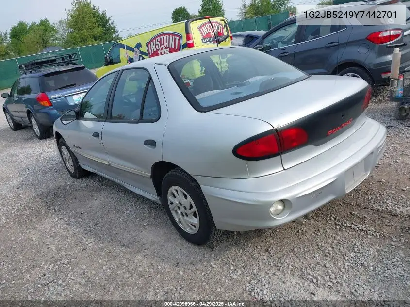 2000 Pontiac Sunfire Se VIN: 1G2JB5249Y7442701 Lot: 42098956