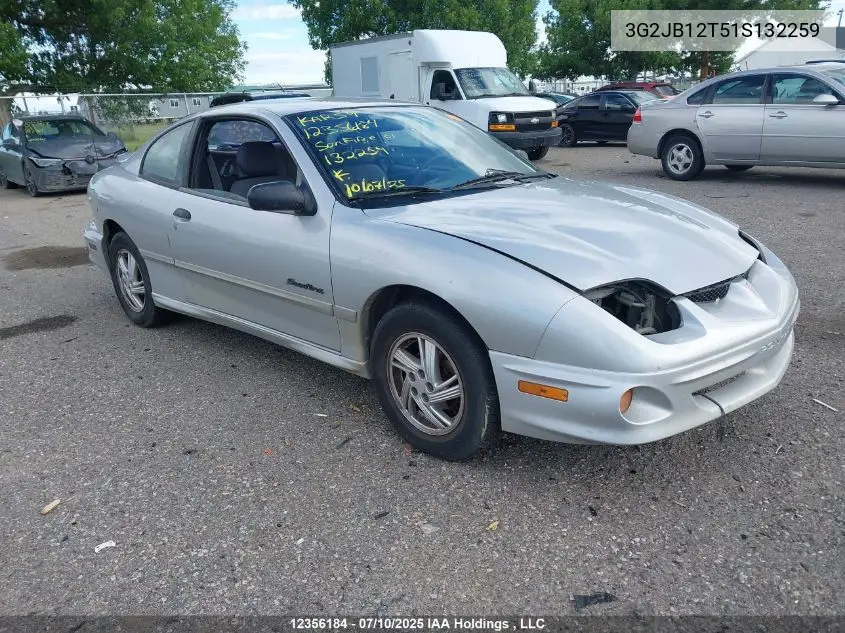2001 Pontiac Sunfire Se VIN: 3G2JB12T51S132259 Lot: 12356184