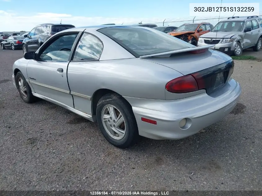 2001 Pontiac Sunfire Se VIN: 3G2JB12T51S132259 Lot: 12356184