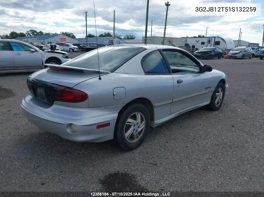 2001 Pontiac Sunfire Se VIN: 3G2JB12T51S132259 Lot: 12356184