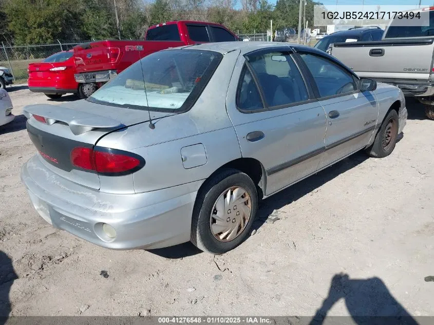 2001 Pontiac Sunfire Se VIN: 1G2JB524217173494 Lot: 41276548