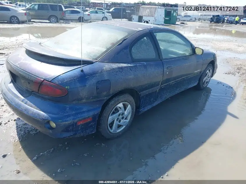 2001 Pontiac Sunfire Se VIN: 1G2JB124117417242 Lot: 42694551