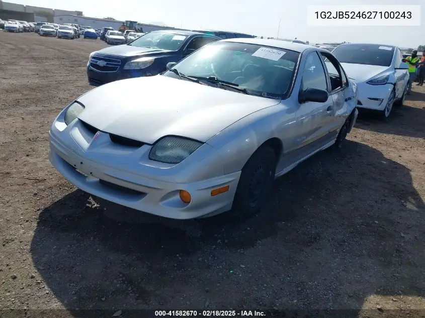 2002 Pontiac Sunfire Se VIN: 1G2JB524627100243 Lot: 41582670
