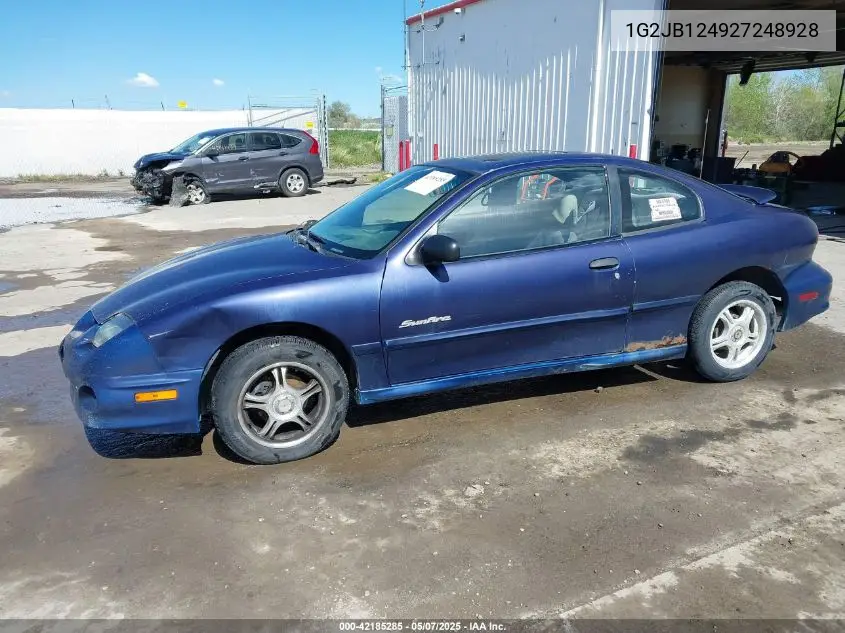 2002 Pontiac Sunfire Se VIN: 1G2JB124927248928 Lot: 42185285