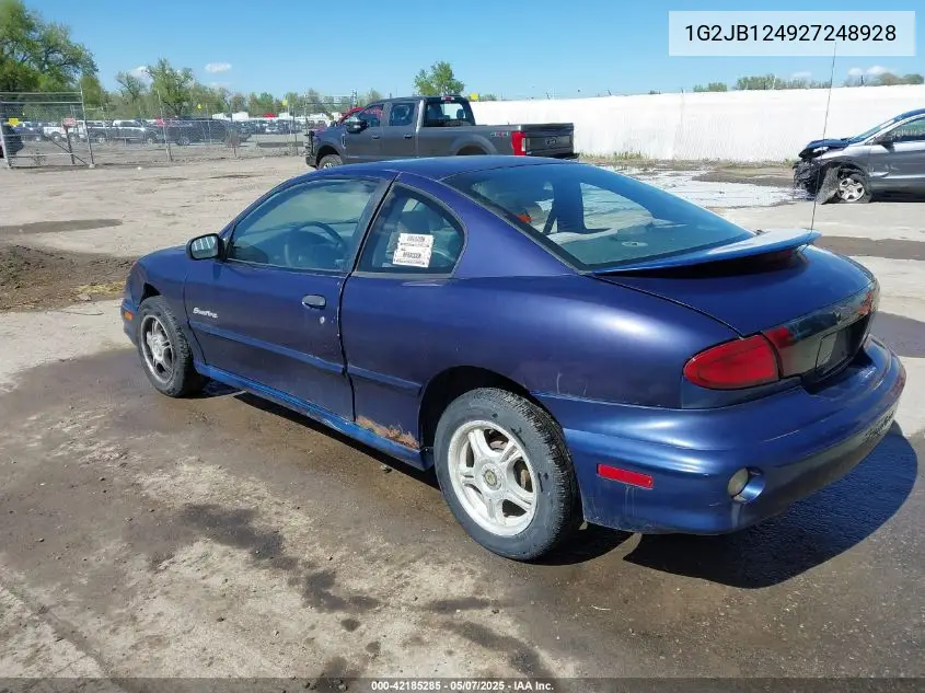2002 Pontiac Sunfire Se VIN: 1G2JB124927248928 Lot: 42185285