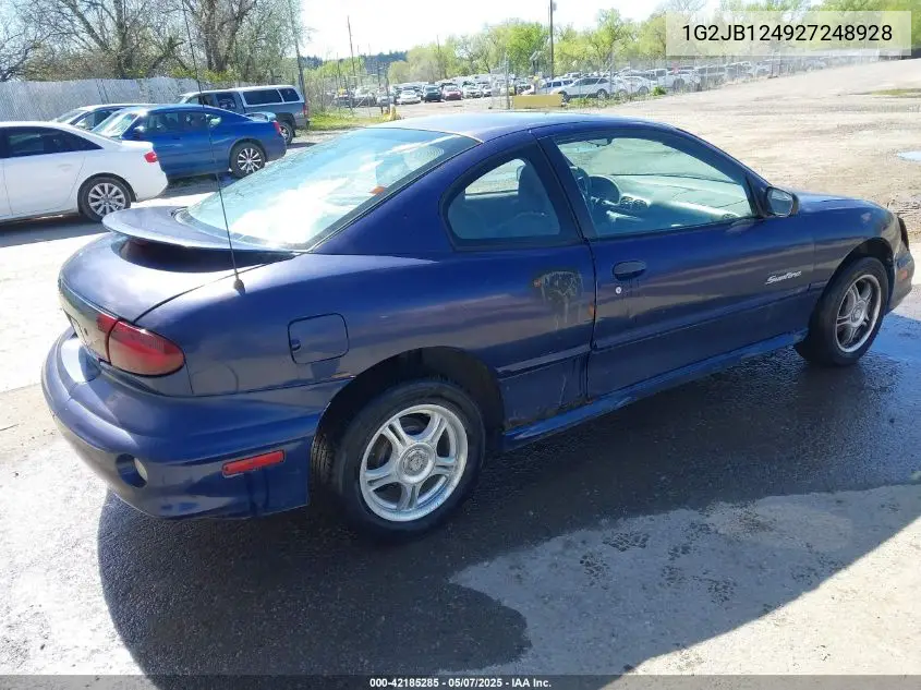 2002 Pontiac Sunfire Se VIN: 1G2JB124927248928 Lot: 42185285
