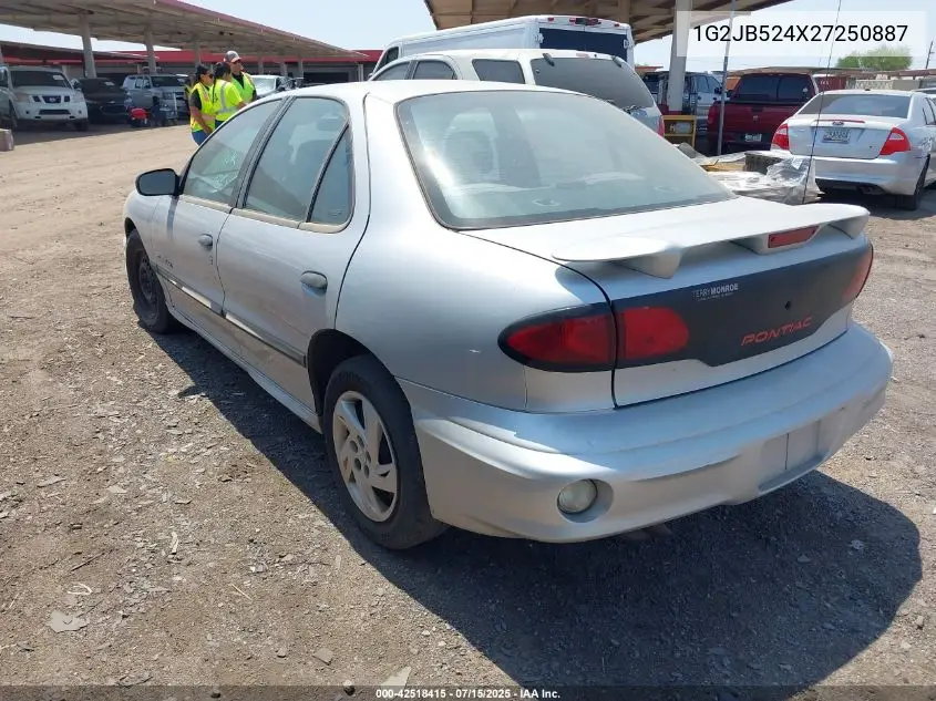 2002 Pontiac Sunfire Se VIN: 1G2JB524X27250887 Lot: 42518415