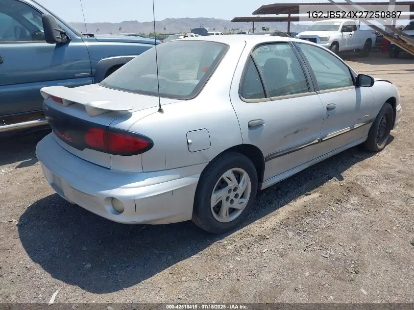 2002 Pontiac Sunfire Se VIN: 1G2JB524X27250887 Lot: 42518415