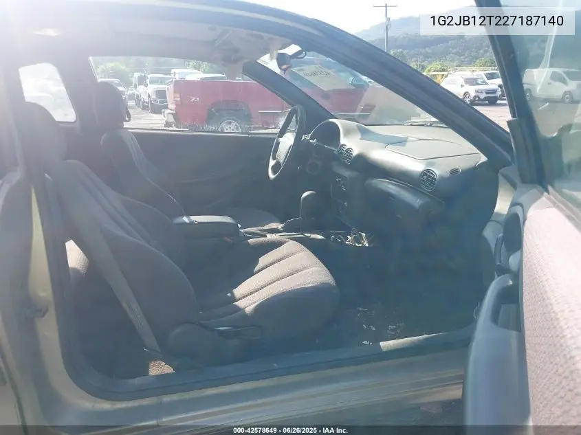 2002 Pontiac Sunfire Se VIN: 1G2JB12T227187140 Lot: 42578649