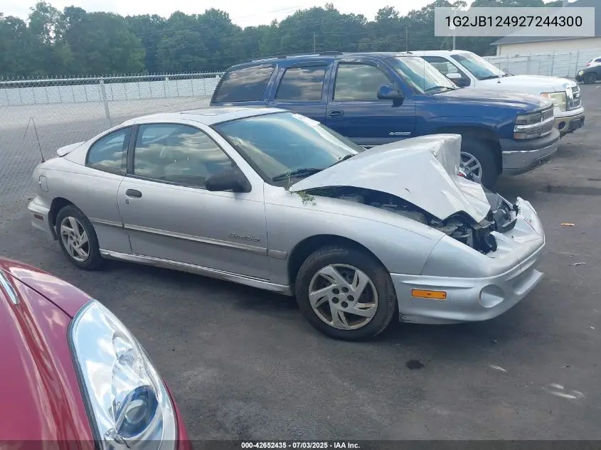 2002 Pontiac Sunfire Se VIN: 1G2JB124927244300 Lot: 42652435
