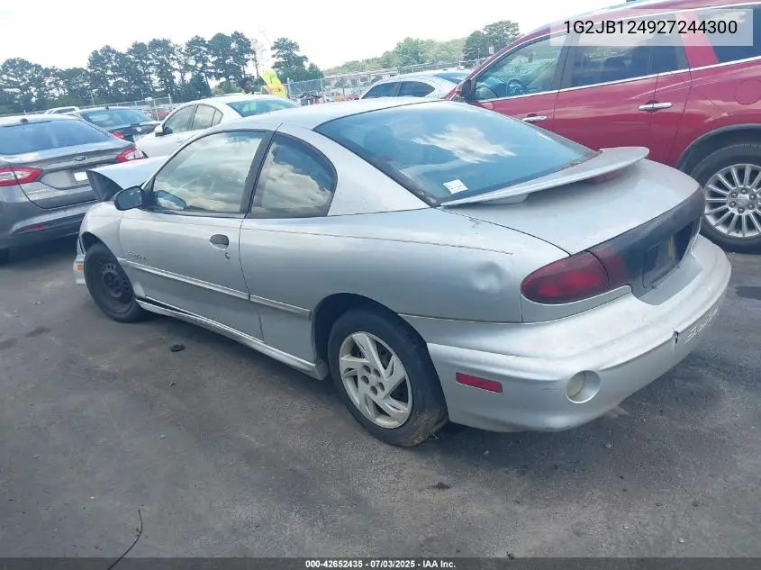 2002 Pontiac Sunfire Se VIN: 1G2JB124927244300 Lot: 42652435