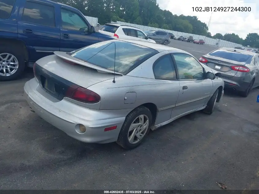2002 Pontiac Sunfire Se VIN: 1G2JB124927244300 Lot: 42652435