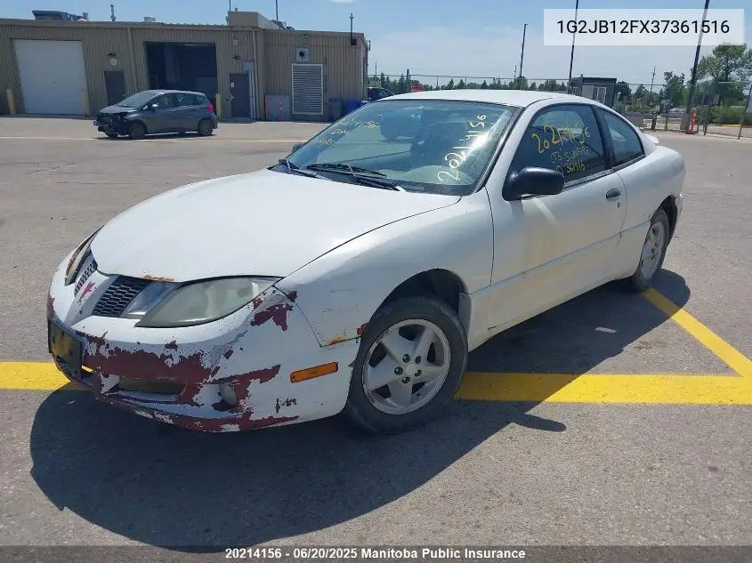 2003 Pontiac Sunfire VIN: 1G2JB12FX37361516 Lot: 20214156