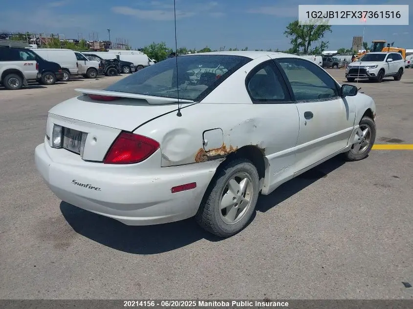 2003 Pontiac Sunfire VIN: 1G2JB12FX37361516 Lot: 20214156