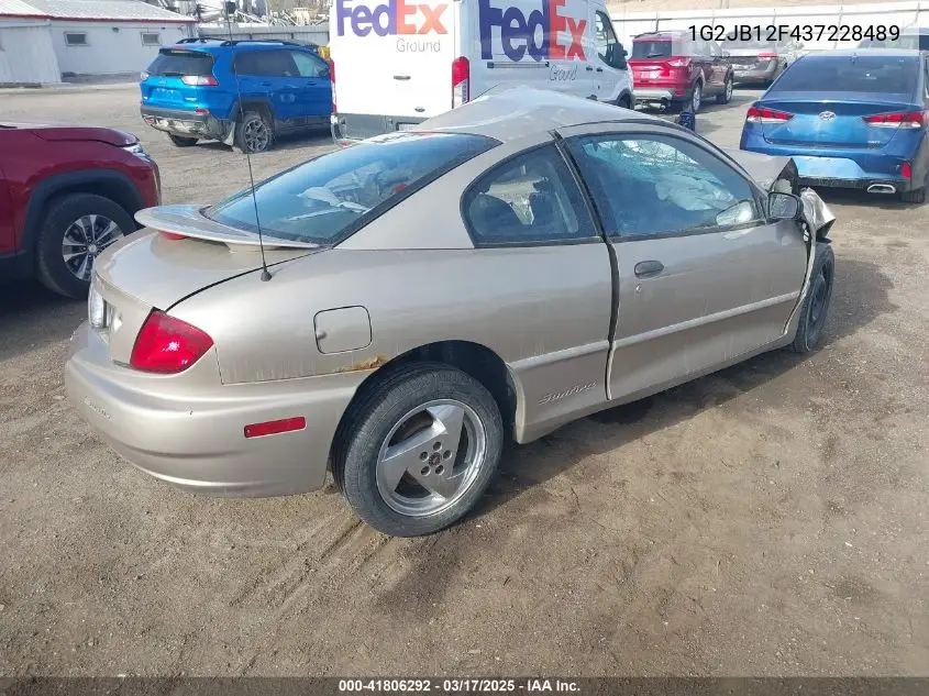 2003 Pontiac Sunfire VIN: 1G2JB12F437228489 Lot: 41806292