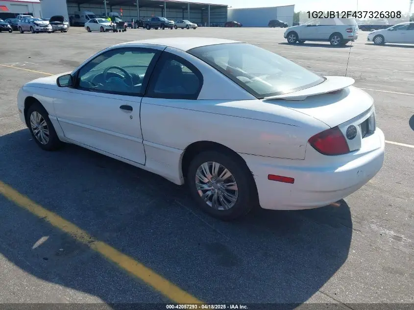 2003 Pontiac Sunfire VIN: 1G2JB12F437326308 Lot: 42057293