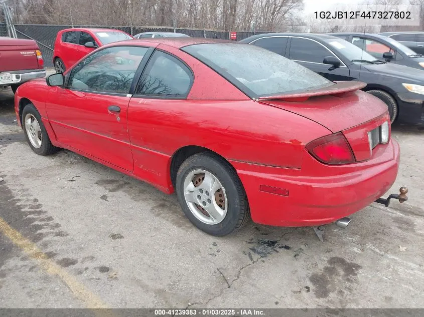 2004 Pontiac Sunfire VIN: 1G2JB12F447327802 Lot: 41239383