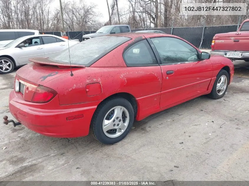 2004 Pontiac Sunfire VIN: 1G2JB12F447327802 Lot: 41239383