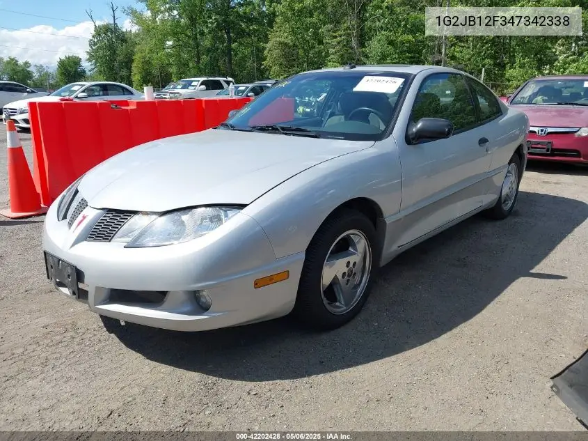 2004 Pontiac Sunfire VIN: 1G2JB12F347342338 Lot: 42202428