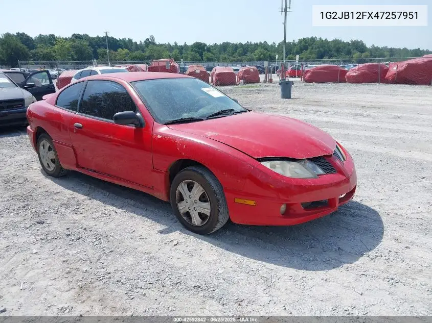2004 Pontiac Sunfire VIN: 1G2JB12FX47257951 Lot: 42592842