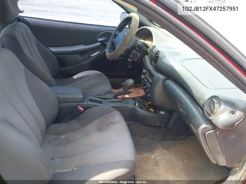 2004 Pontiac Sunfire VIN: 1G2JB12FX47257951 Lot: 42592842
