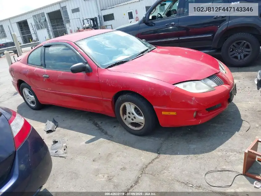2004 Pontiac Sunfire VIN: 1G2JB12F447143346 Lot: 42633119