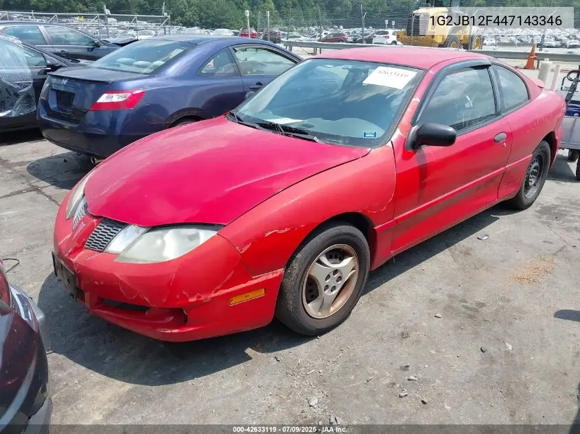 2004 Pontiac Sunfire VIN: 1G2JB12F447143346 Lot: 42633119