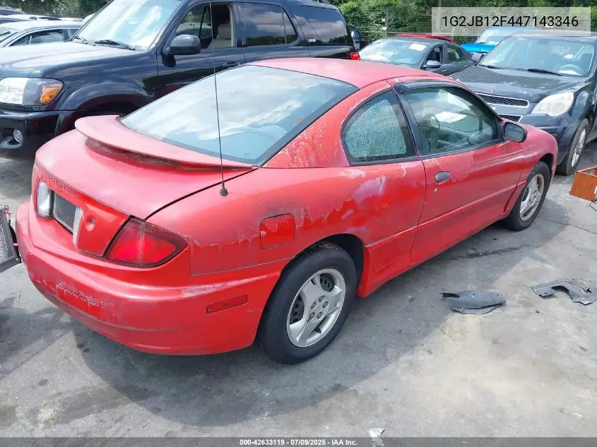2004 Pontiac Sunfire VIN: 1G2JB12F447143346 Lot: 42633119