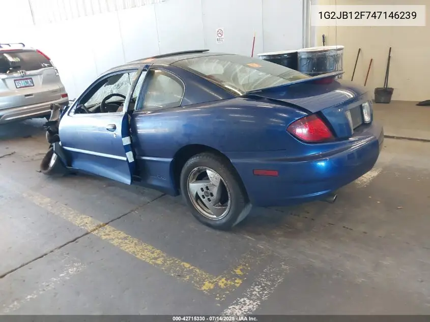 2004 Pontiac Sunfire VIN: 1G2JB12F747146239 Lot: 42715330
