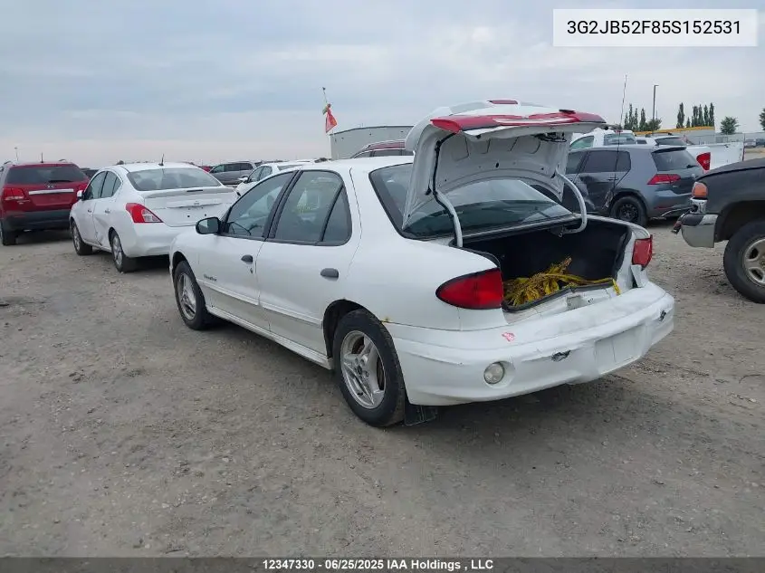 2005 Pontiac Sunfire Sl/Slx VIN: 3G2JB52F85S152531 Lot: 12347330