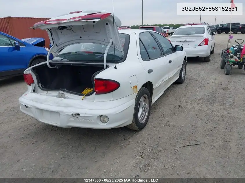 2005 Pontiac Sunfire Sl/Slx VIN: 3G2JB52F85S152531 Lot: 12347330