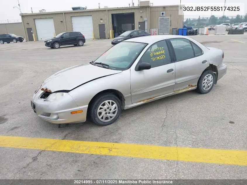 2005 Pontiac Sunfire Sl VIN: 3G2JB52F55S174325 Lot: 20214995
