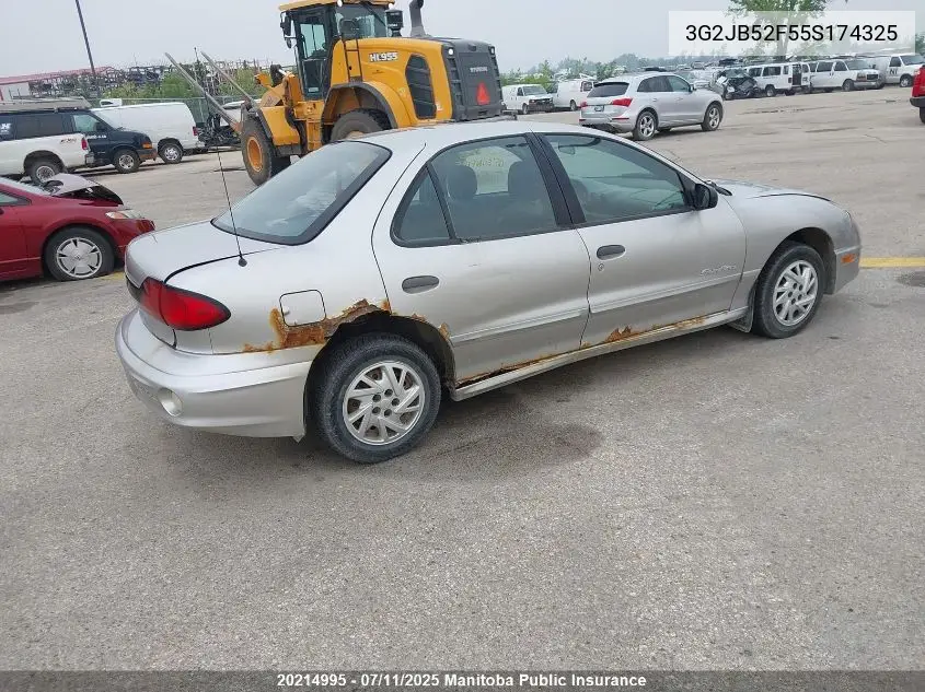 2005 Pontiac Sunfire Sl VIN: 3G2JB52F55S174325 Lot: 20214995