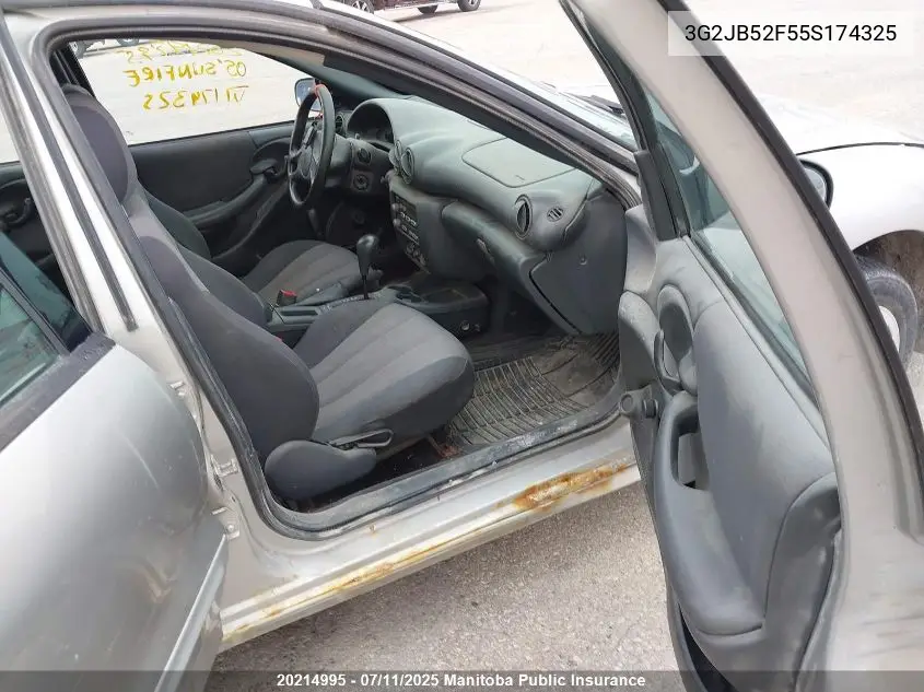 2005 Pontiac Sunfire Sl VIN: 3G2JB52F55S174325 Lot: 20214995